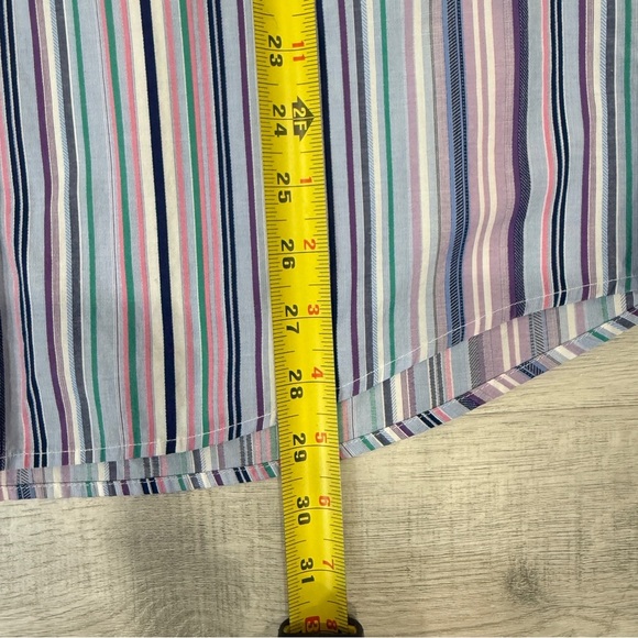 Johnston & Murphy Tailored Fit Multicolor Striped Button-Down 100% Cotton Shirt - Picture 8 of 17